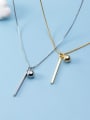 thumb 925 Sterling Silver With  Smooth Simplistic Geometric Necklaces 2