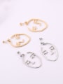 thumb Titanium With Gold Plated Personality Abstract Face  Drop Earrings 1