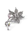 thumb Pink Crystal Flower-shaped Brooch 0
