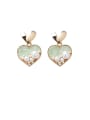 thumb Alloy With  Artificial Pearl  Fashion Candy Colors Heart Stud Earrings 1