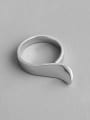 thumb 925 Sterling Silver With Platinum Plated Simplistic Geometric Free Size Rings 3
