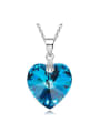 thumb Fashion Blue Heart austrian Crystal 925 Silver Pendant 0