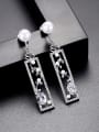 thumb Europe and America fashion long creative AAA zircon pearl new Earrings 3