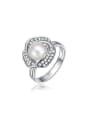 thumb Elegant Flower Shaped Artificial Pearl Ring 0