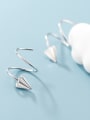 thumb 925 Sterling Silver With Platinum Plated Simplistic Irregular Hook Earrings 2