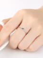 thumb Pure Silver Engagement 4mm Hearts and arrows zircon ring 1