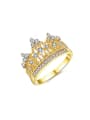 thumb Luxury Gold Plated Crown Shaped Zircon Ring 0