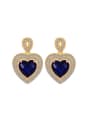 thumb 2018 Copper Alloy 18K Gold Plated Fashion Heart-shaped Zircon stud Earring 0