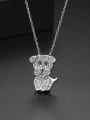 thumb Copper With 3A cubic zirconia Cute dog Necklaces 2