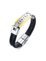 thumb Personality Geometric Shaped Artificial Leather Scripture Bracelet 0