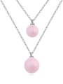 thumb Personalized Double Layer Two Imitation Pearls Alloy Necklace 1