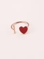 thumb Red Glue Heart Opening Ring 0