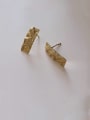 thumb 925 Sterling Silver With Gold Plated Simplistic Square Stud Earrings 3