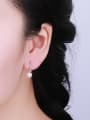 thumb Women Elegant Asymmetrical Pearls Earrings 1