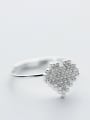 thumb Elegant Heart Shaped Shining Zircons S925 Silver Ring 1