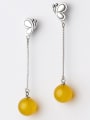 thumb Ethnic Style Butterfly Shaped Yellow Stone Drop Earrings 0