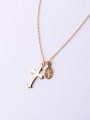 thumb Titanium With Rose Gold Plated Simplistic Cross Necklaces 3