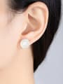 thumb Sterling silver simple natural seashell delicate earrings 1