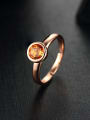 thumb Rose Gold Plated Round Gemstone Ring 0