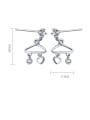 thumb 925 Sterling Silver With Glossy Fashion Triangle Drop Earrings 3