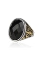 thumb Retro Oval Resin stone Double Color Plated Alloy Ring 3