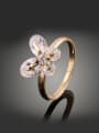 thumb Fashion Cubic Zircon-studded Butterfly Gold Plated Copper Ring 0
