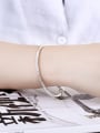 thumb Simple Silver Plated Women Opening Bangle 1