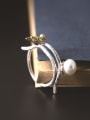 thumb Personalized Artificial Pearl Little Bird 925 Silver Ring 2