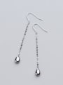 thumb 925 Sterling Silver With Glossy  Fashion Water Flow comb Drop Hook Earrings 0