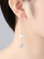 thumb Copper With 3A cubic zirconia Trendy Star Threader Earrings 1