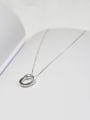 thumb Simple Hollow Round Shiny Tiny Zirconias 925 Silver Necklace 2