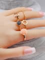 thumb Fashion Carved Flower Geometrical Gold Plated Alloy Midi Ring Set 1
