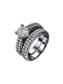 thumb Trendy Black Gun Plated Zircon Ring 0