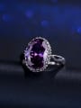 thumb Big Oval Color Zircon Simple Engagement Ring 1