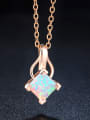 thumb Square Opal Stone Necklace 0