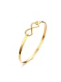 thumb Exquisite Number Eight Shaped Gold Plated Titanium Bangle 0