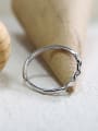 thumb Simple 925 Silver Water Wave Smooth Opening Ring 2