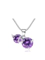 thumb Purple Hyacinth Shining Zircon Fashion  Pendant 0