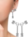 thumb Fashionable Geometric Shaped Pearls Zircons Stud Earrings 1