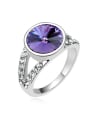 thumb Simple Cubic austrian Crystal Platinum Plated Alloy Ring 2