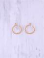 thumb Titanium With Gold Plated Simplistic Twist Round Hoop Earrings 1