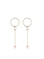 thumb Temperament Round Shaped Artificial Pearl Drop Earrings 0