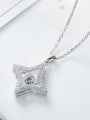 thumb Simple Four-pointed Star Cubic Zircon Necklace 2