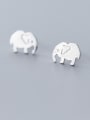 thumb 925 Sterling Silver With Platinum Plated Cute Elephant Stud Earrings 0