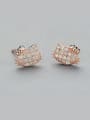 thumb Rose Gold Plated Cat Zircon stud Earring 0