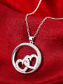 thumb Simple Hollow Round Heart-shaped Necklace 2