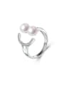 thumb Fashion Freshwater Pearl Smiling Face Opening Ring 0