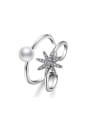 thumb Elegant Double Layer Flower Artificial Pearl Ring 0
