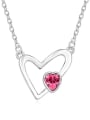 thumb Simple Hollow Heart Pendant Cubic austrian Crystal Alloy Necklace 3