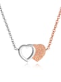 thumb Stainless Steel With Rose Gold Plated  Trendy  frosted Heart Necklaces 0